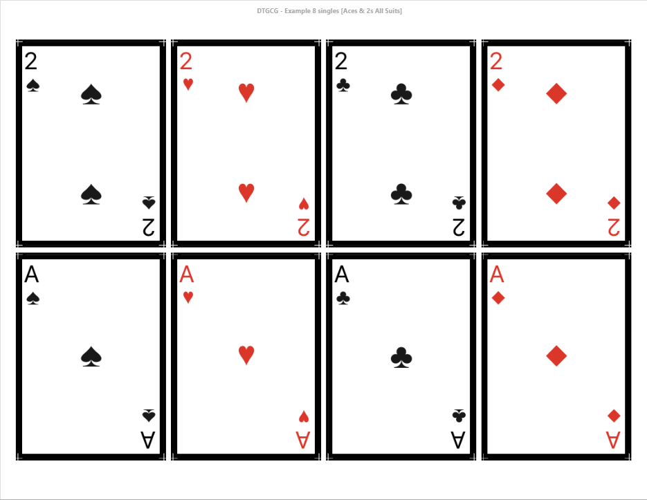 Card grid closeup showing print preview