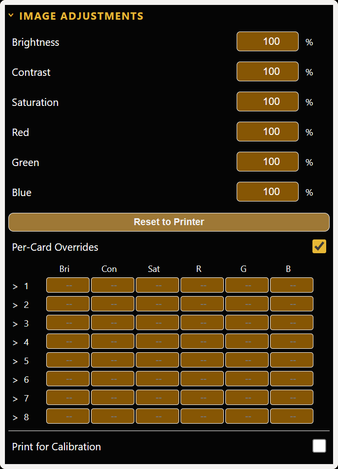 Image Adjustments settings panel